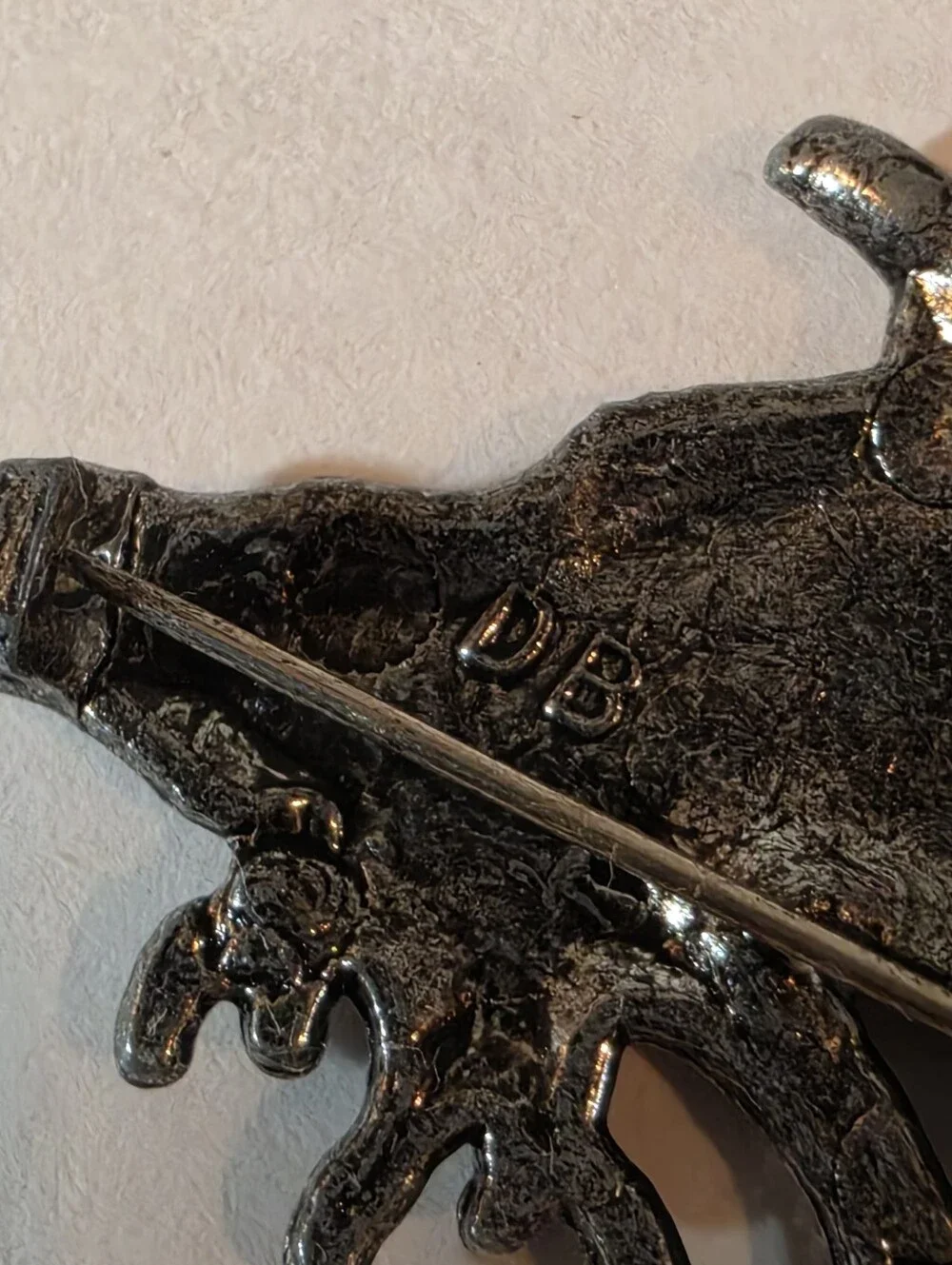 Hamish Dawson-Bowman Vintage Pewter Elk Pin Brooch